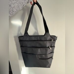 Baggallini Black Multi-Zip Tote